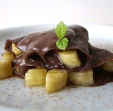 Crep de cacau, chocolate y plátano