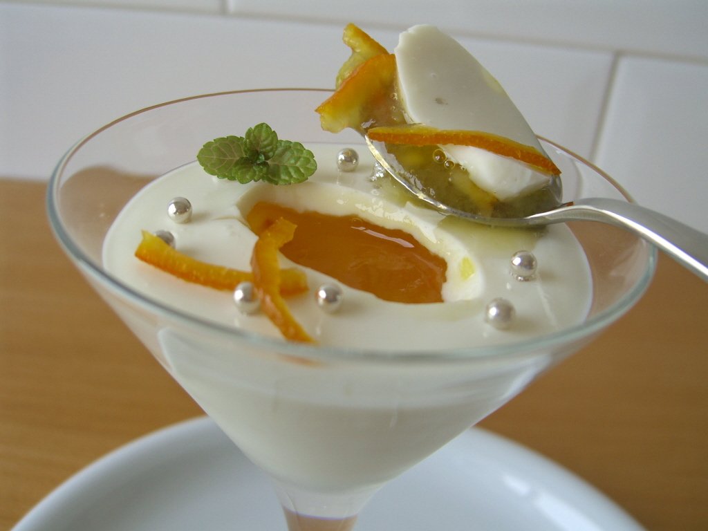 Pannacotta de iogurt i taronja