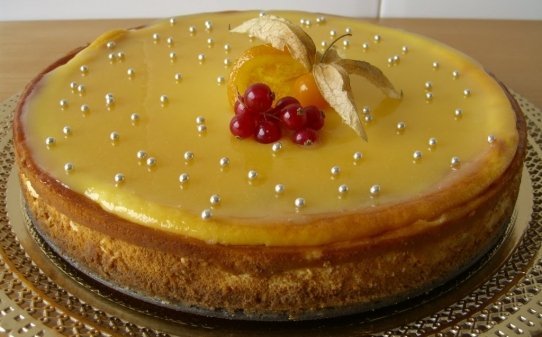 Pastel de queso y lemon curd