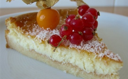 Pastel de queso y chocolate blanco