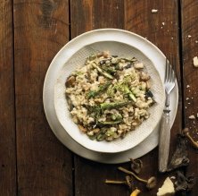 Risotto amb bolets i espàrrecs