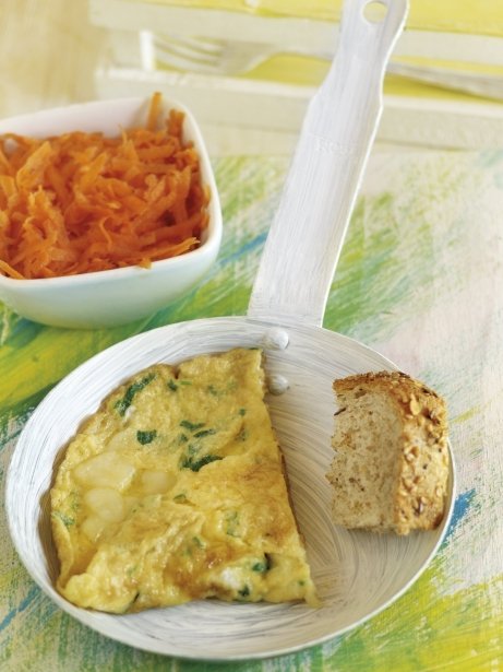 Tortilla de queso de cabra y perejil