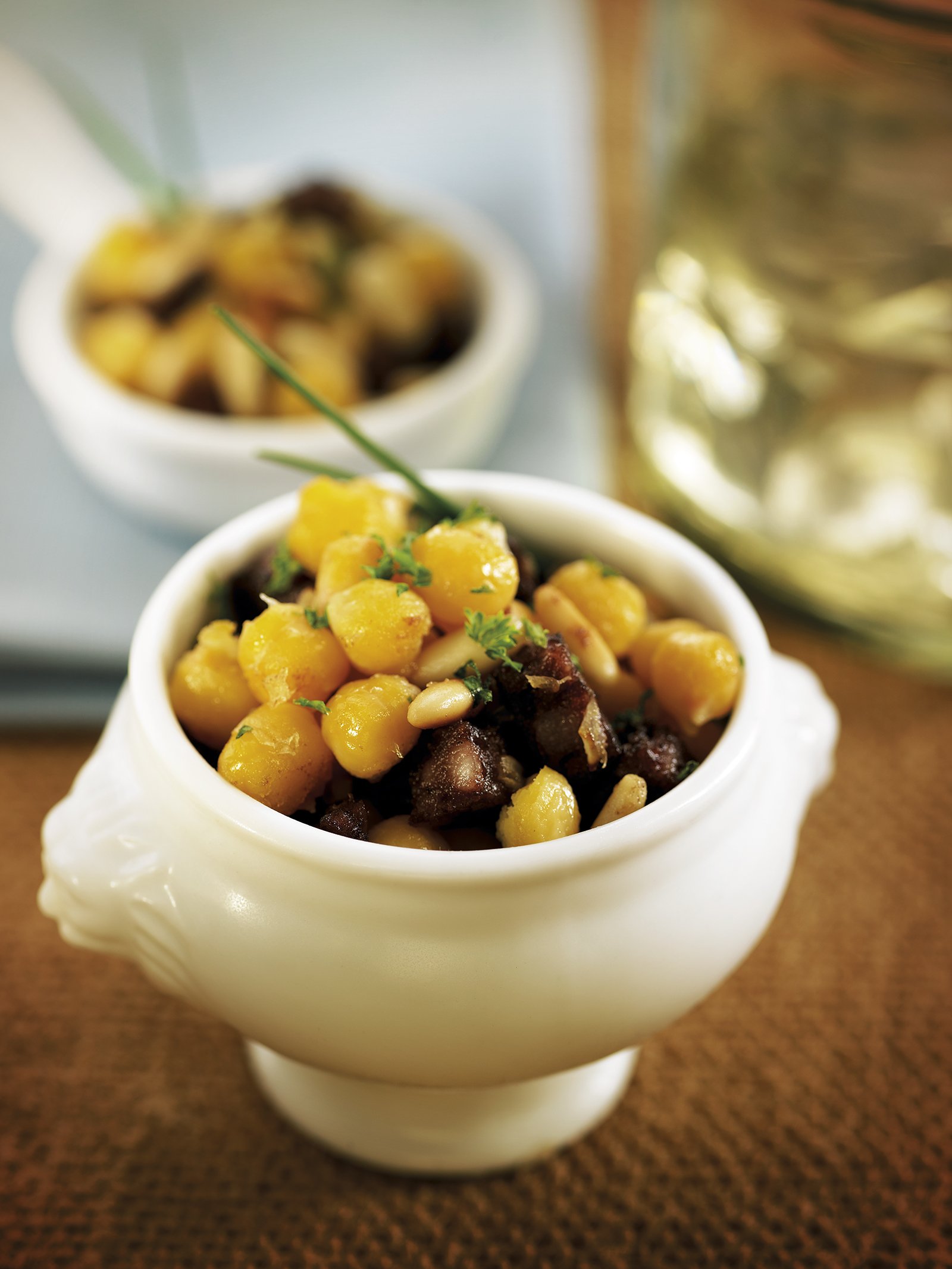 Garbanzos refreídos con morcilla negra