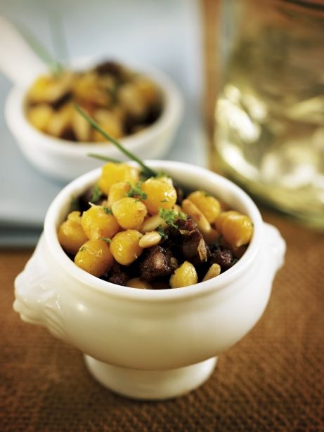 Garbanzos refritos con morcilla