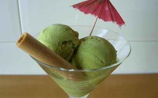 Helado de té verde