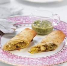 Rollito de Navidad con pesto de almendras