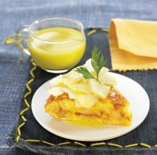 Tortilla de patatas con bacalao al pil-pil