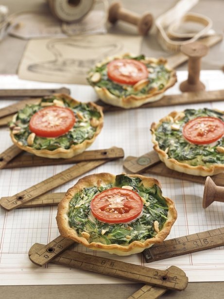 Quiches de espinacas individuales