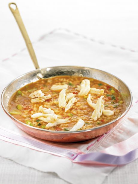 Arroz caldoso con espardeñas