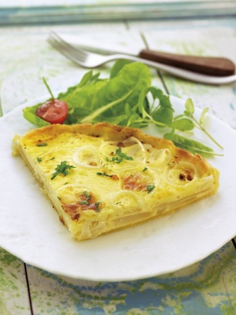 Quiche de patata, cebolla y manchego