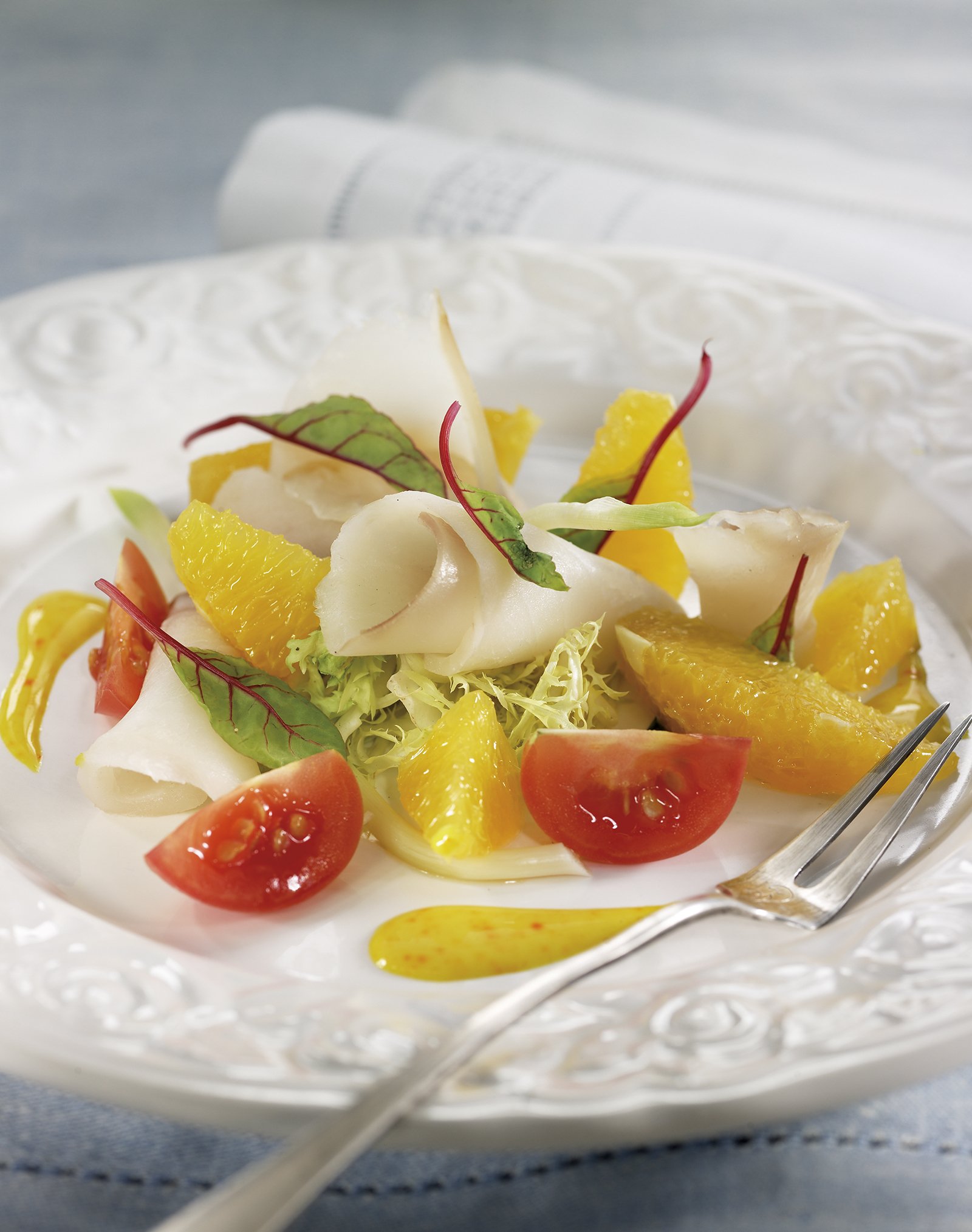 Bacalao fumado con naranja