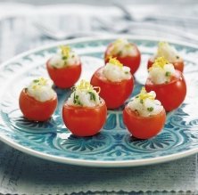 Cirerols rellenados de bacalao