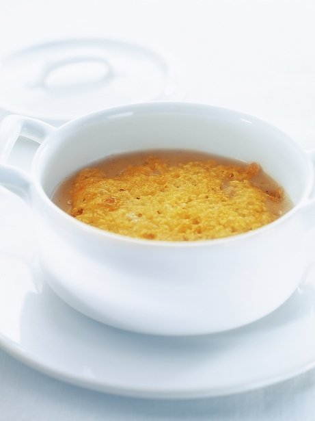 Sopa ràpida d'all, torrada i gratinada