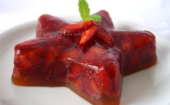 Fresas en gelatina de roibos
