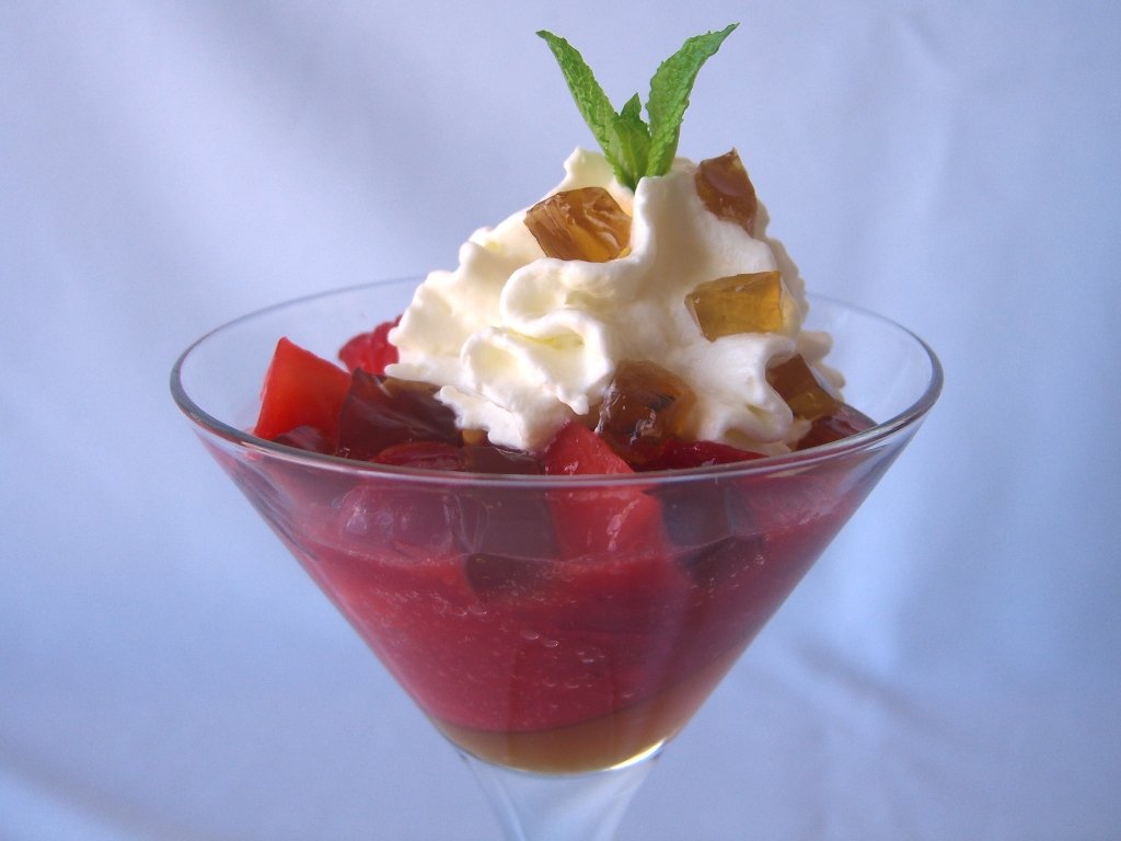 Fresas, nata y moscatel