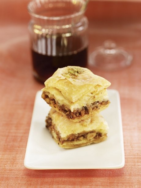 Baklava con miel y almendras