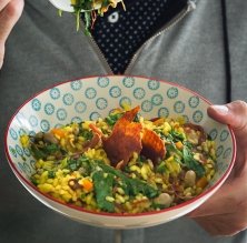 Arroz con pato y verduras