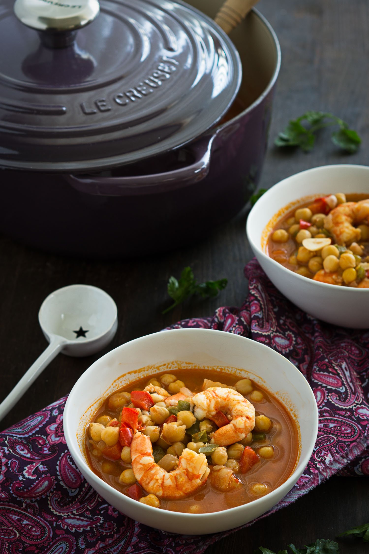 Guisat de cigrons amb llagostins