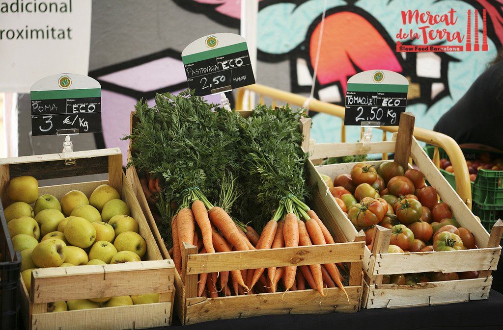 Productos de proximidad en el Mercat de la Terra Slow Food