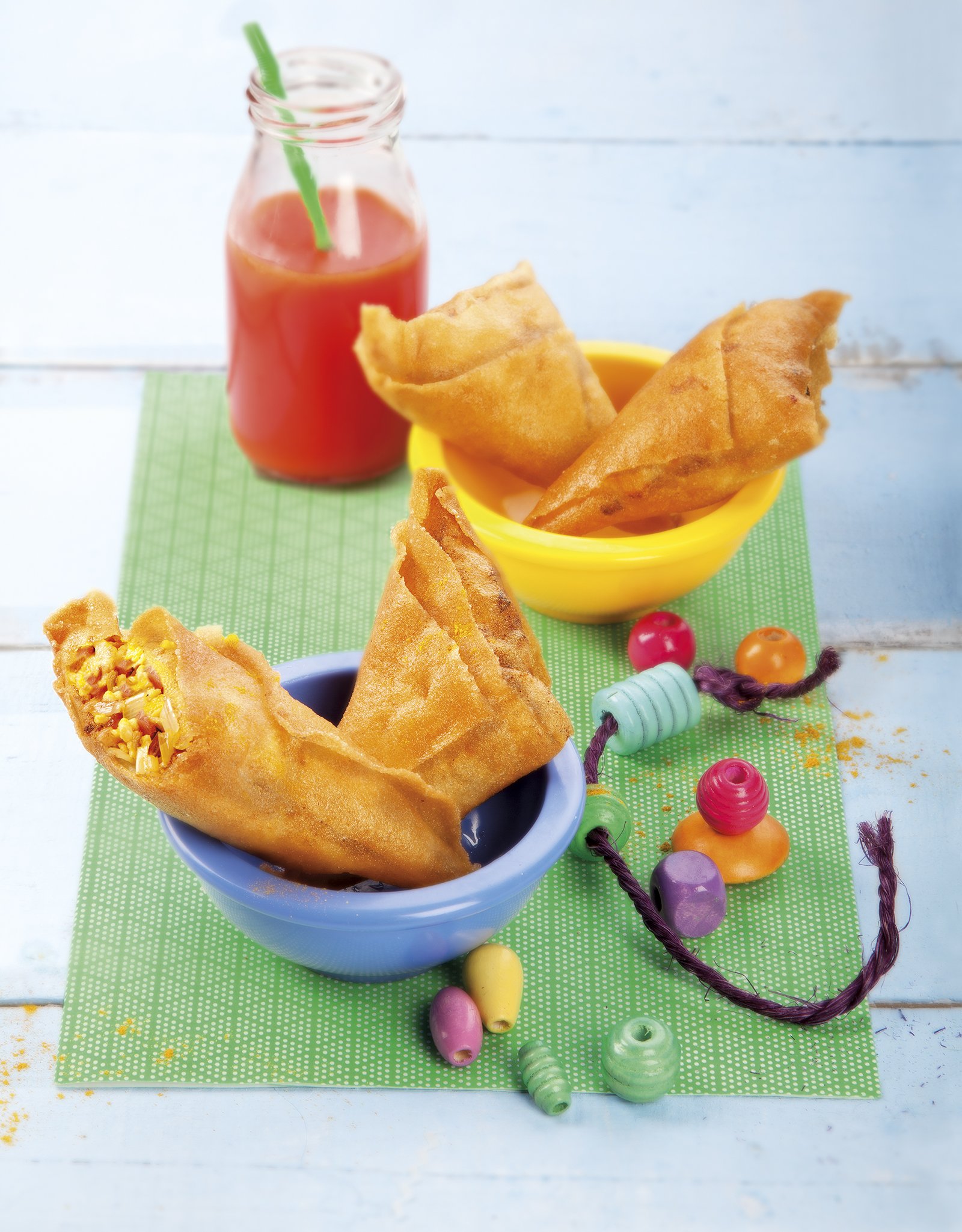 Samoses de pollo y puerros