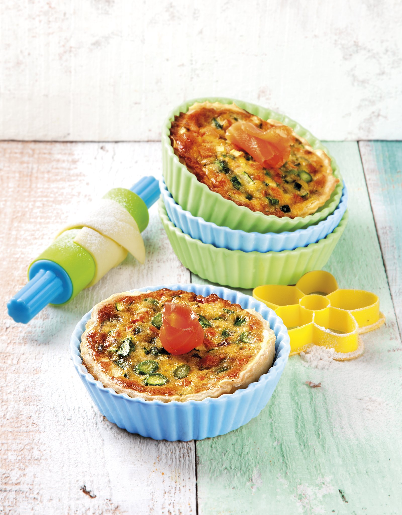 Quiche de verduras y salmón