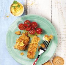 Bacalao enlucido con 'corn flakes'