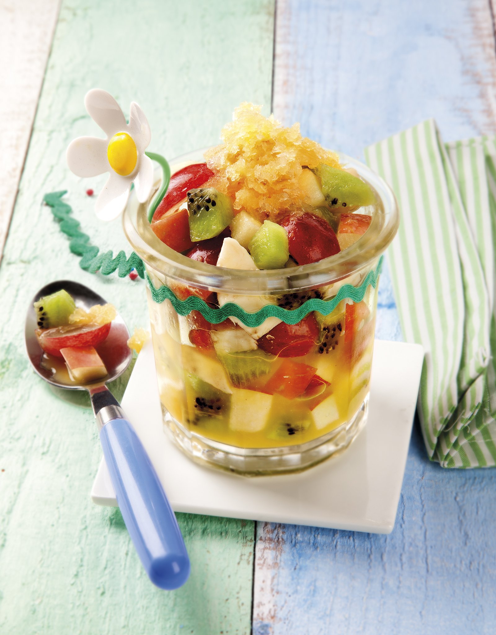 Macedònia de fruita amb granissat de taronja