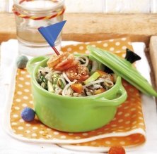 Arroz saltado con gambas