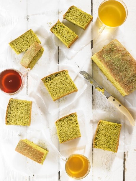 Bizcocho Castella de té matcha