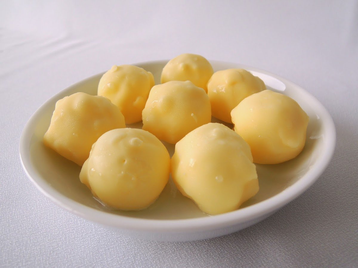 Bombons líquids de xocolata blanca i llimona