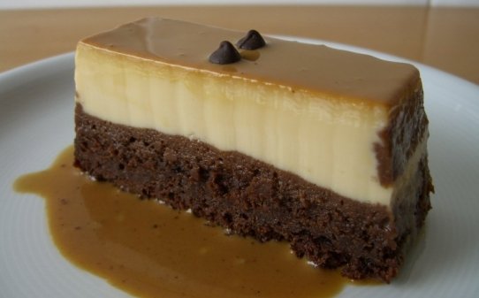 Brownie–flan o pastel mágico