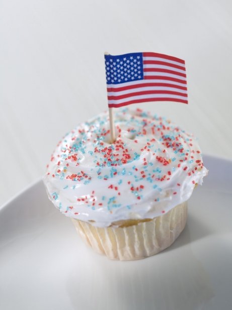 Cupcake amb bandera americana