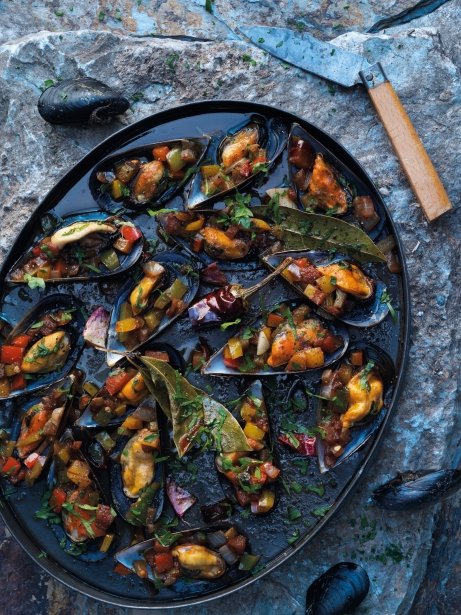 Mejillones con verduras