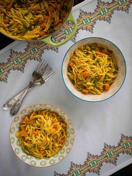 Fideos a la cazuela con calabaza