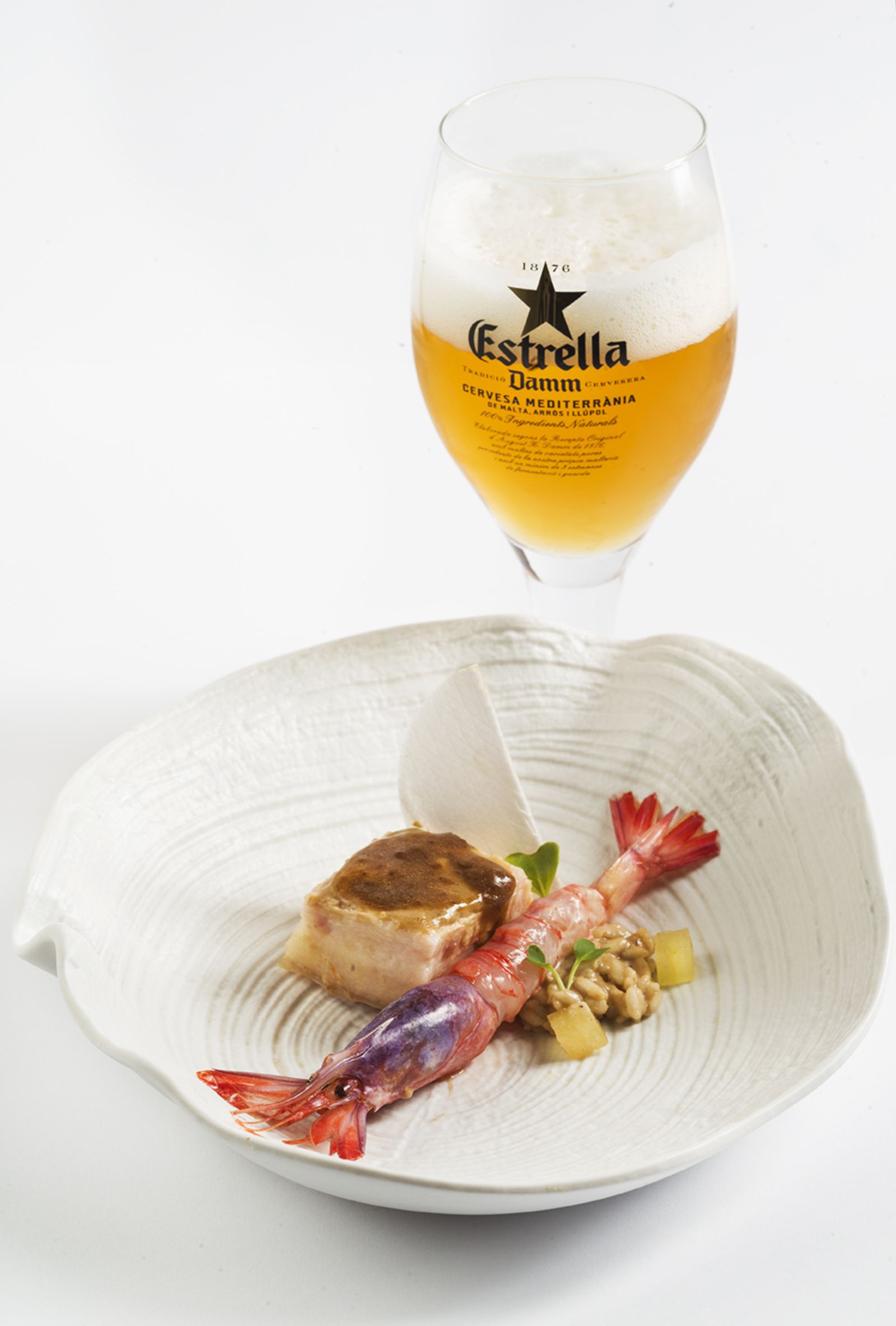 Arròs amb torró, gamba vermella i cansalada (IGP Torró d'Agramunt)