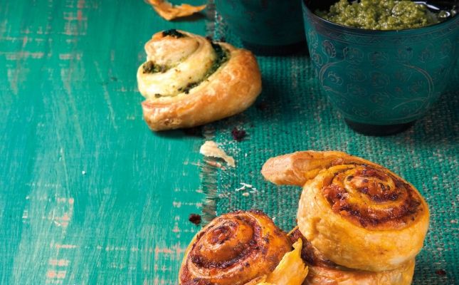 Espirals farcits de pesto