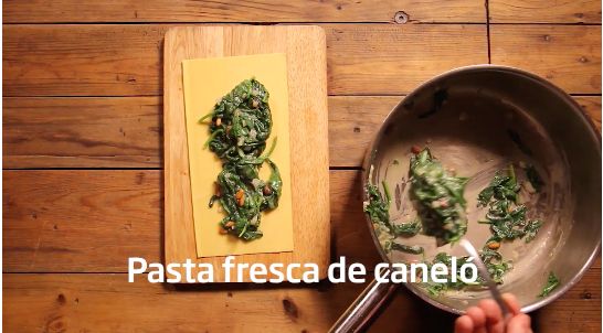 Caneló de espinacas a la catalana con queso Urgèlia