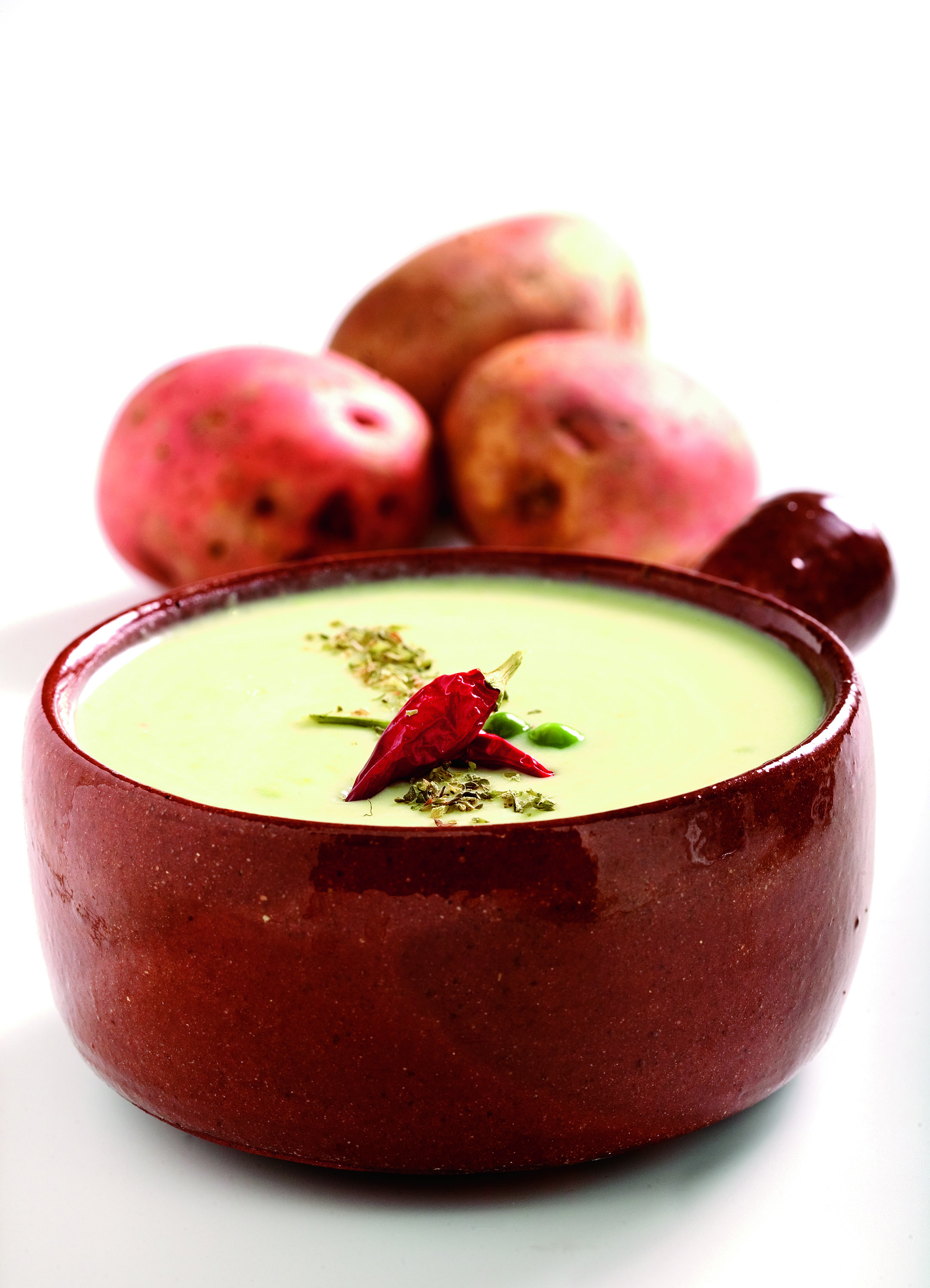 Puré de patatas con guisantes