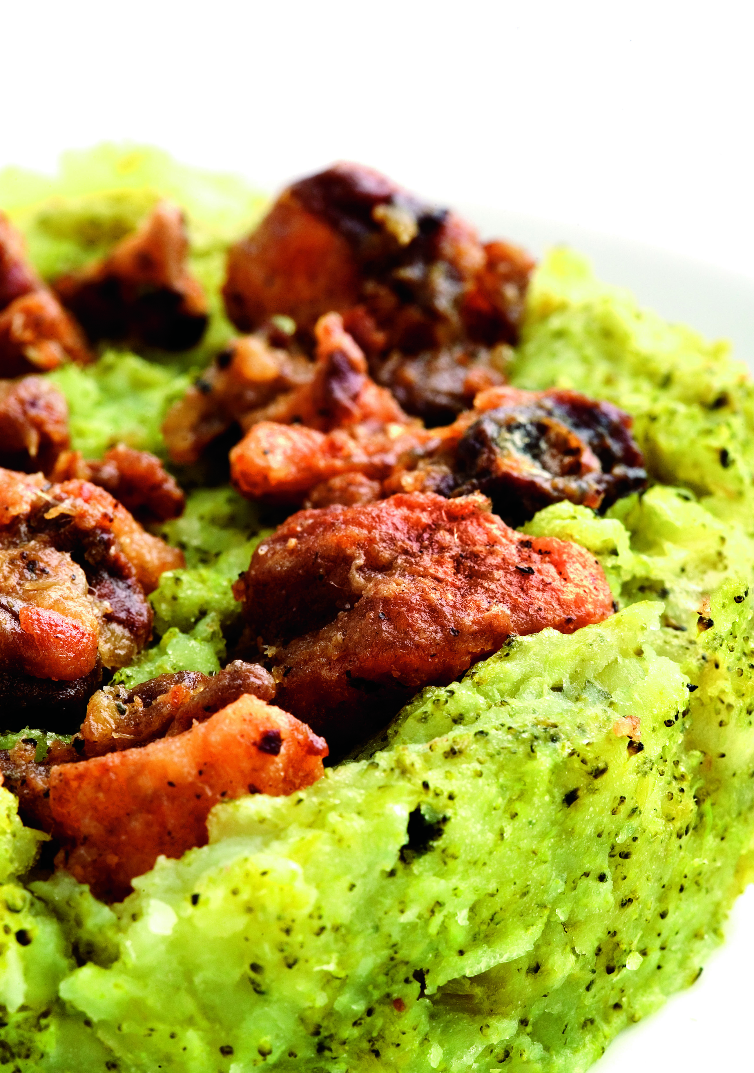 Trinxat de bròquil amb llardons d'ànec