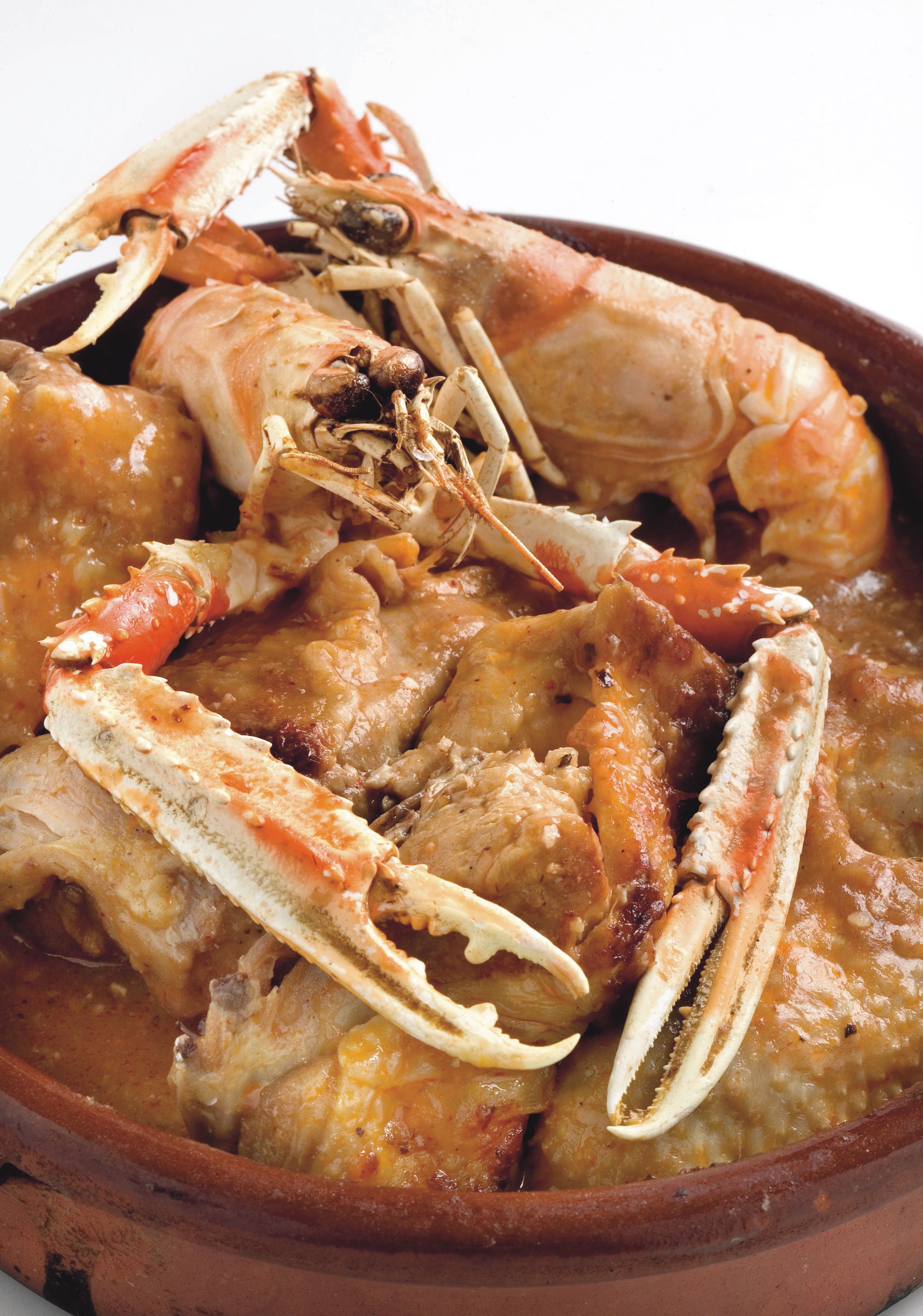 Pollastre de pagès amb escamarlans