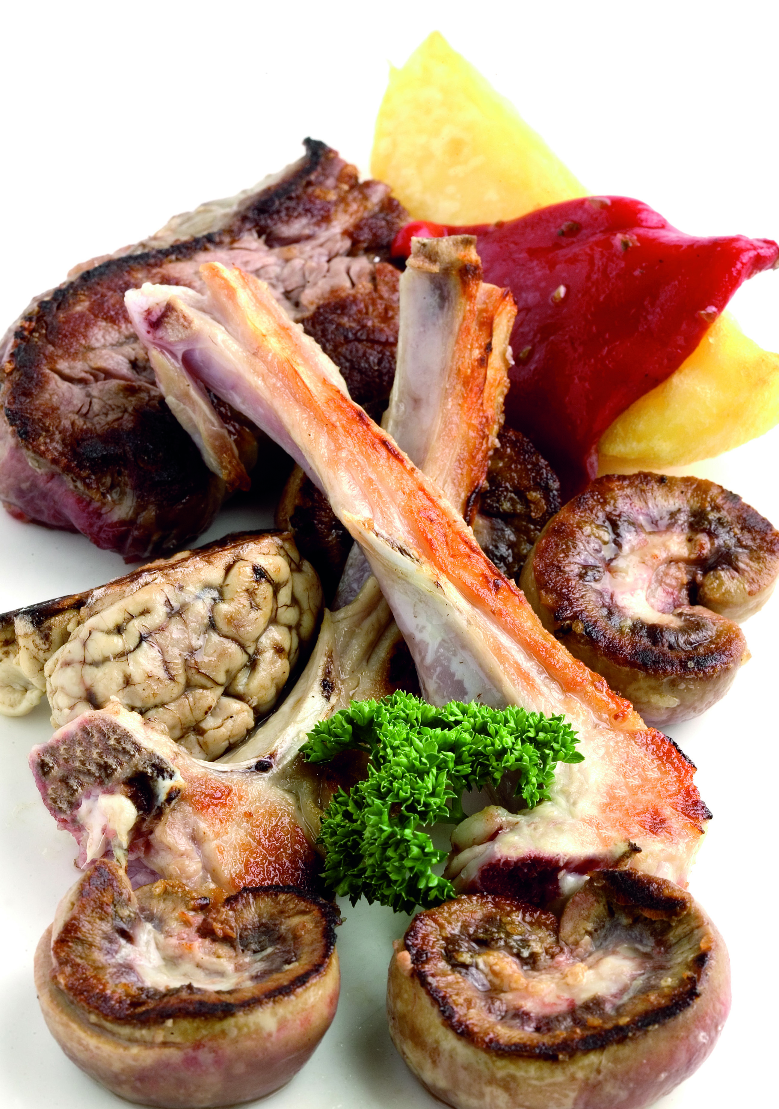 Planxa de costelletes de cabrit