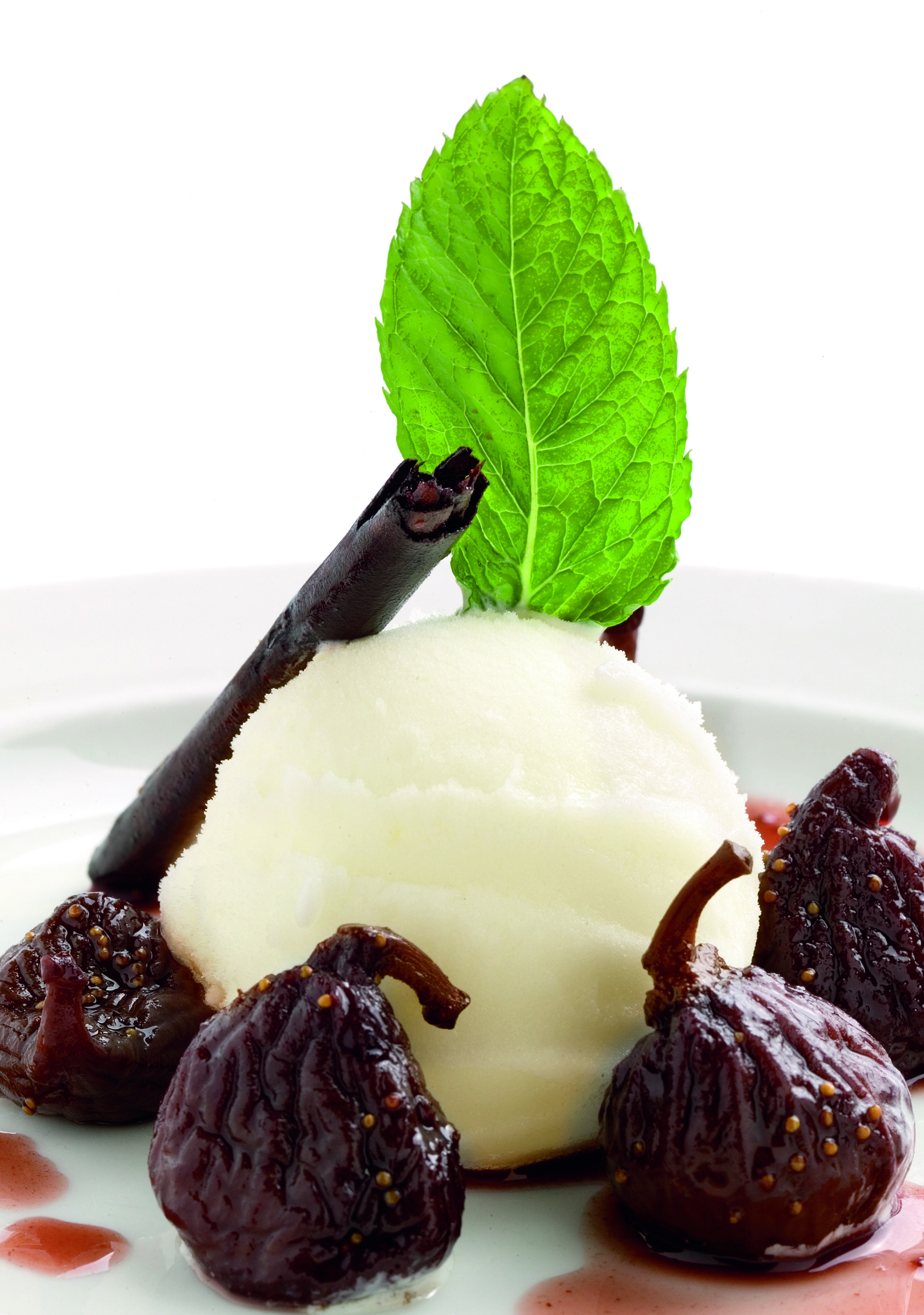 Gelat de vainilla amb figues borratxes