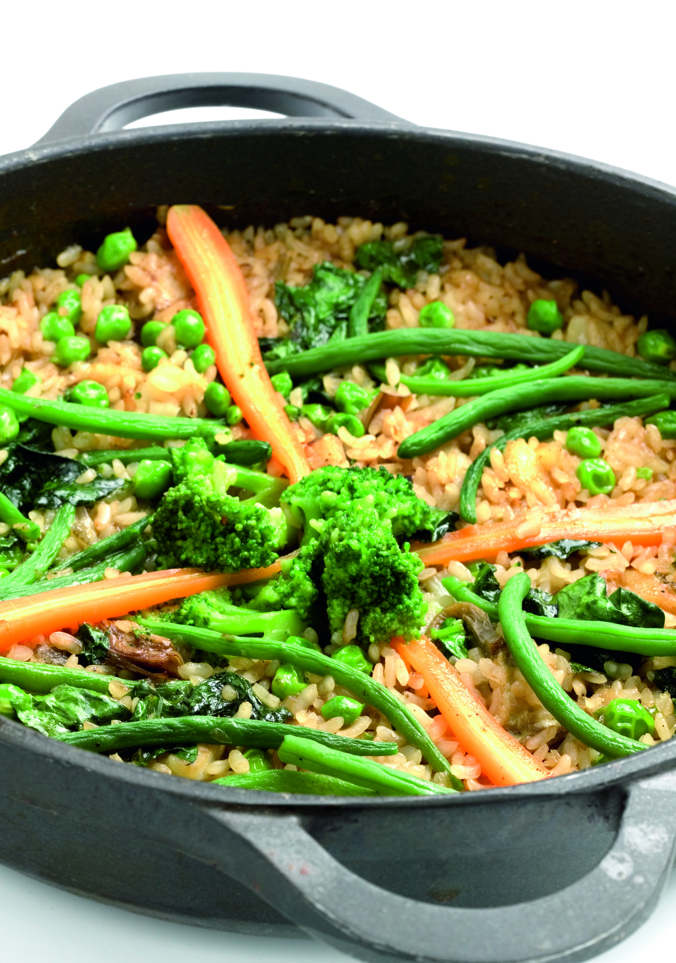 Arròs amb verdures i bacallà