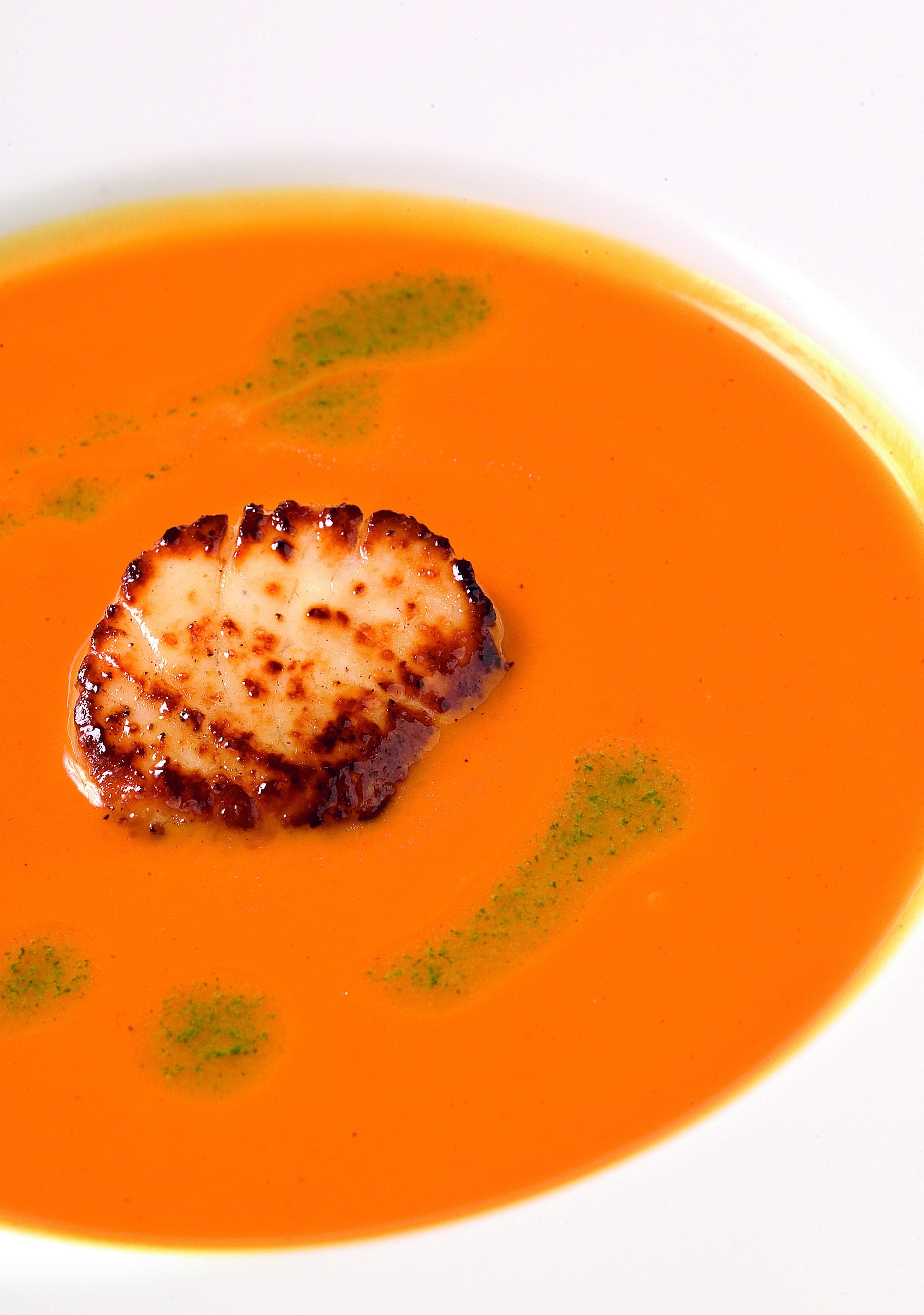 Crema de carbassa amb vieires