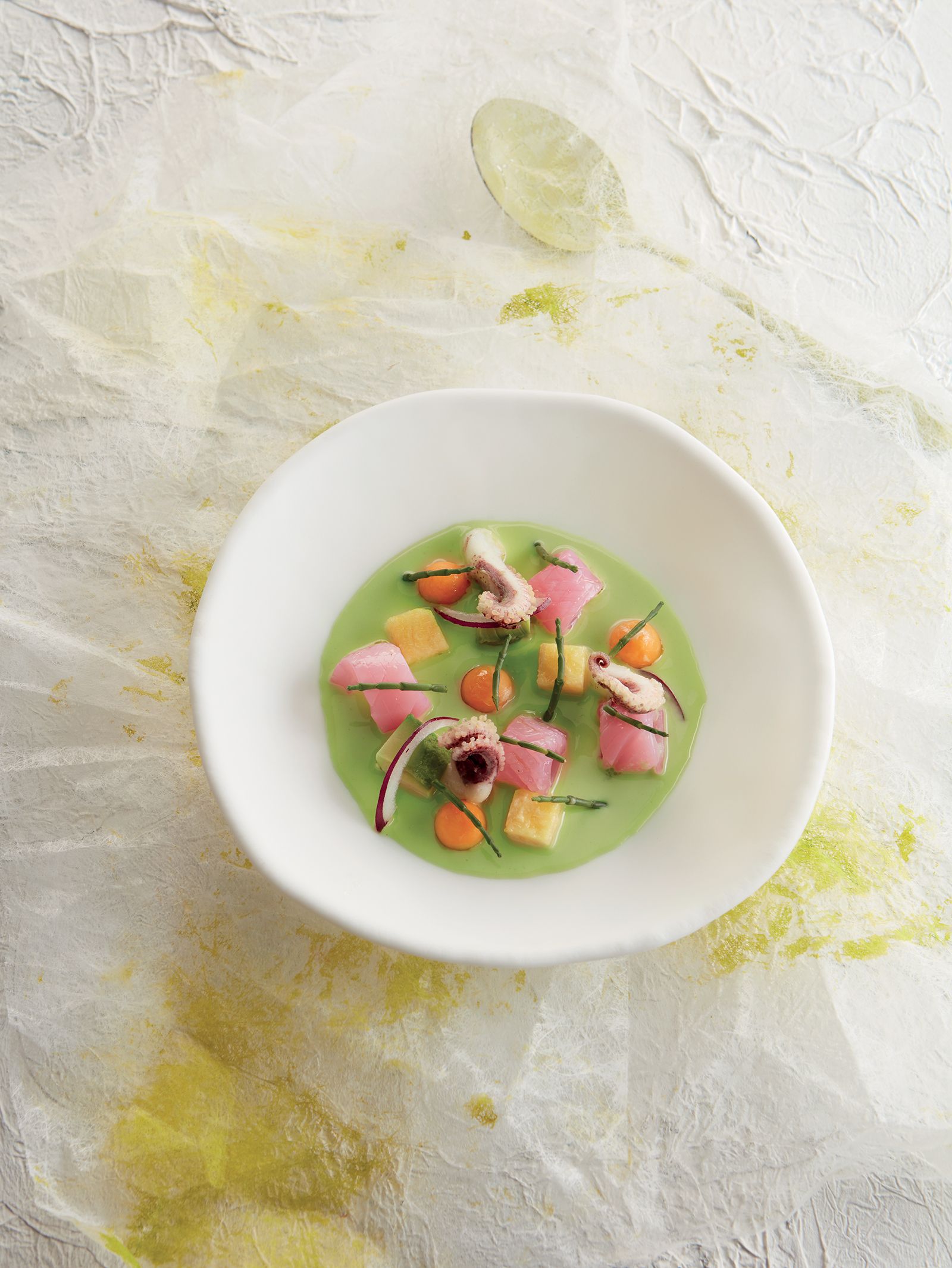 Cebiche de salicòrnia i calamar
