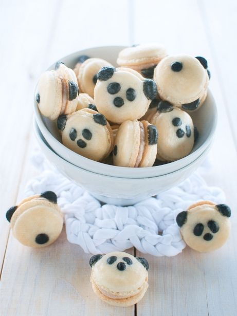 Macarons con forma de panda
