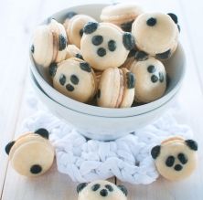 Macarons con forma de panda