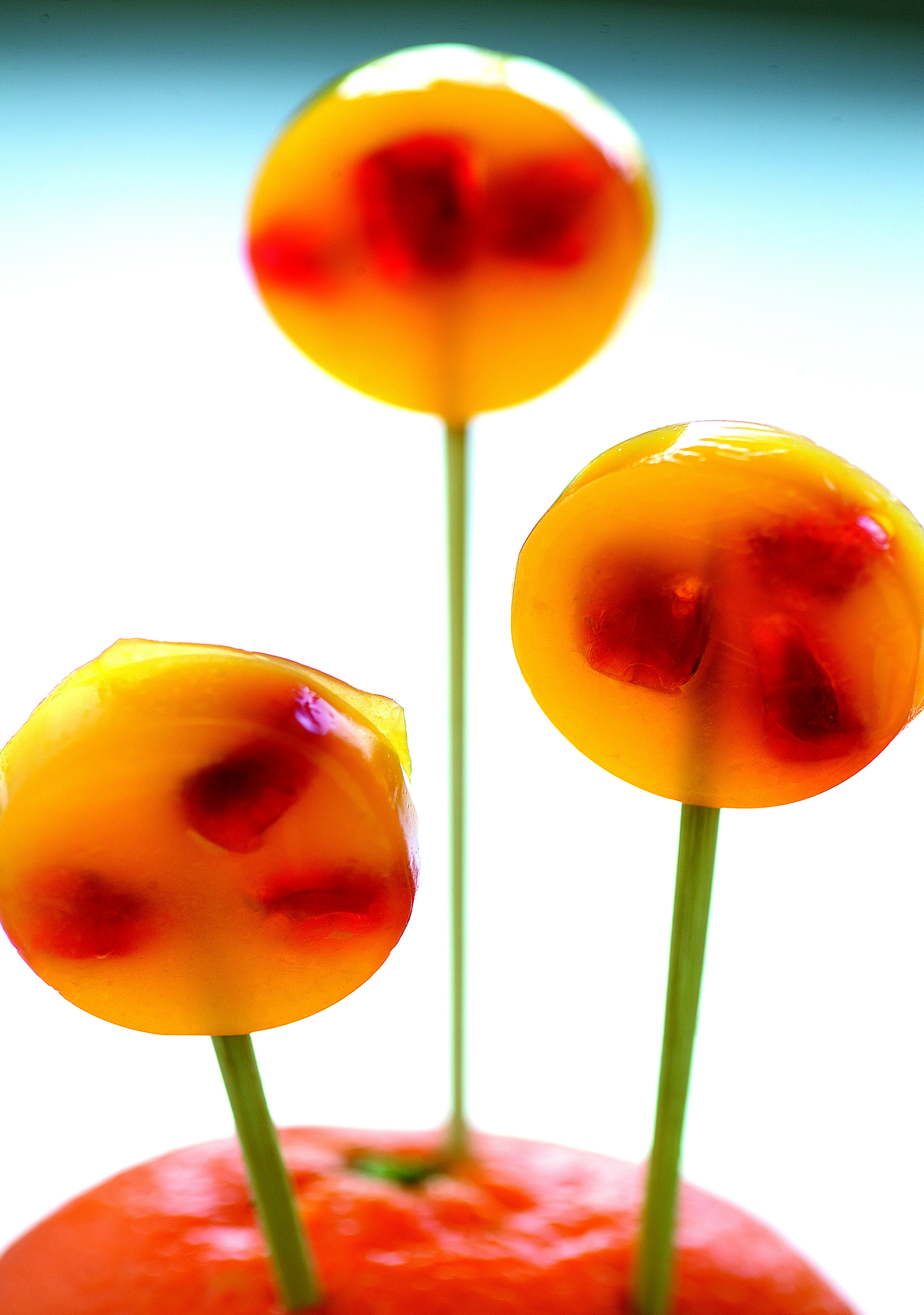 Piruleta de magrana i mandarina