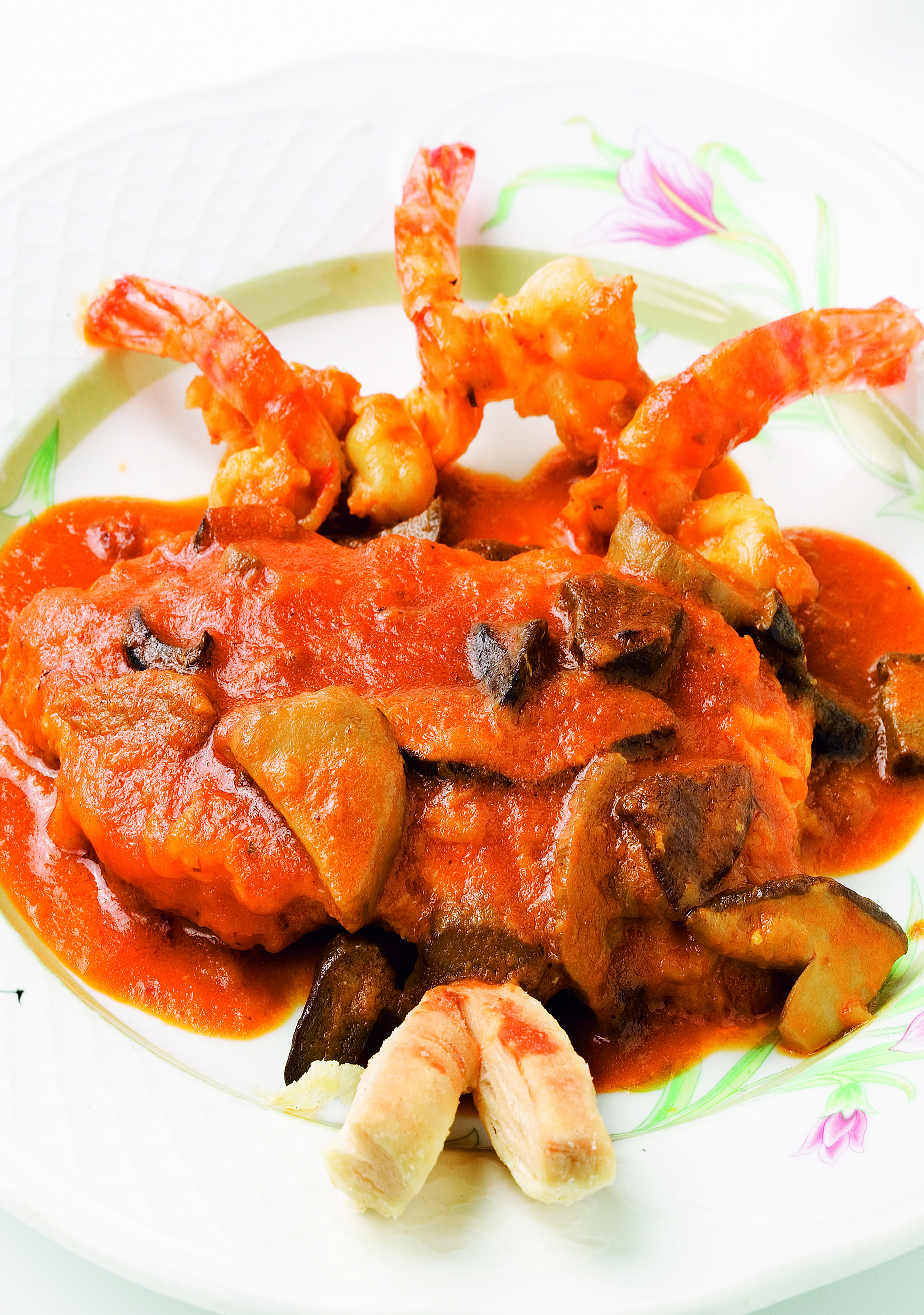 Fricandó de rap amb cors de llagostins