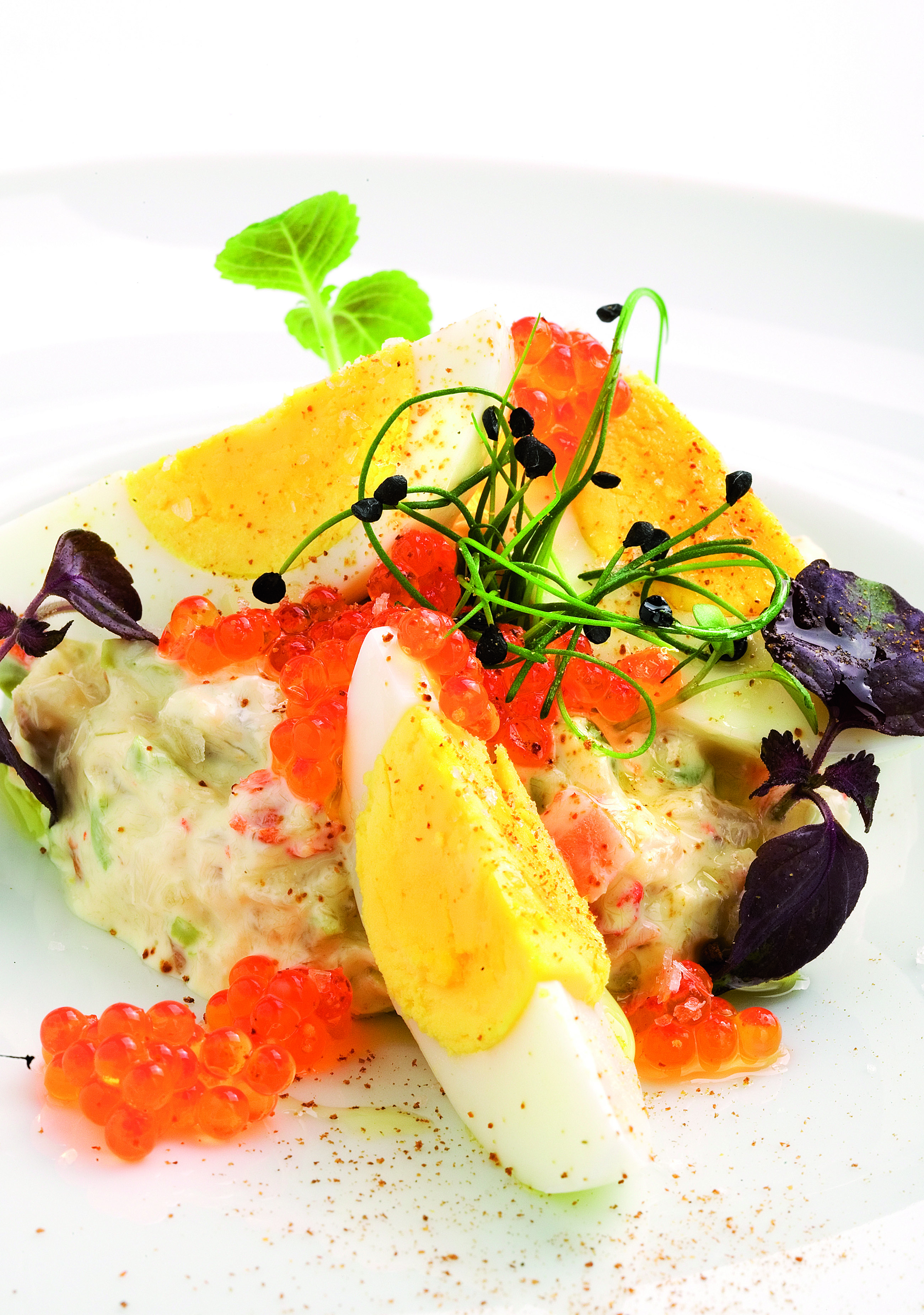 Amanida russa de peix amb maionesa de wasabi